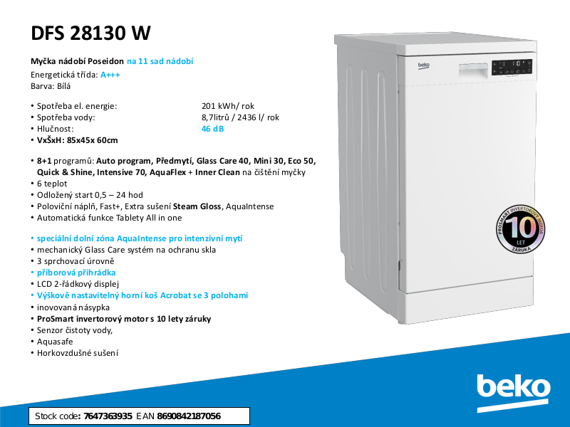 Beko DFS28130W User Manual
