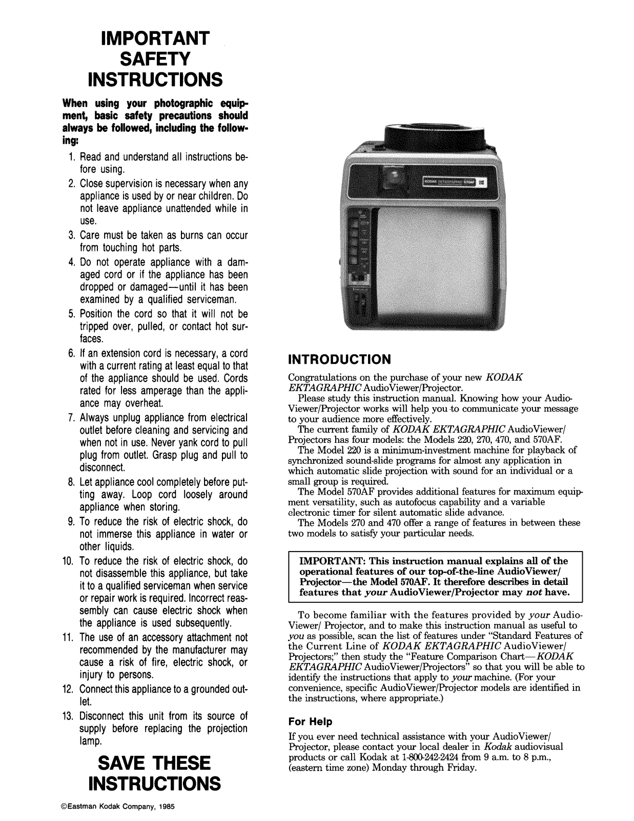 Kodak 570AF, 220, 270 User Manual