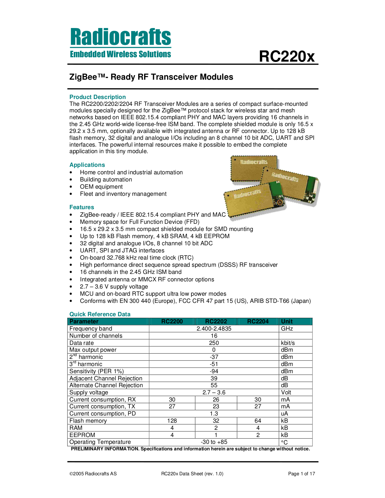 Rainbow Electronics RC2200 User Manual