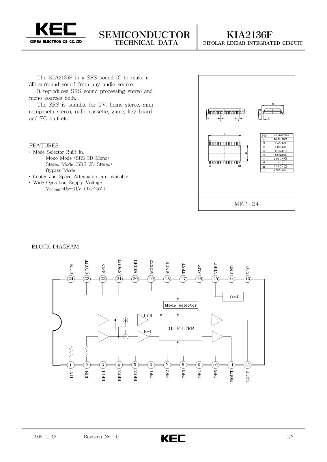 KEC KIA2136F Datasheet