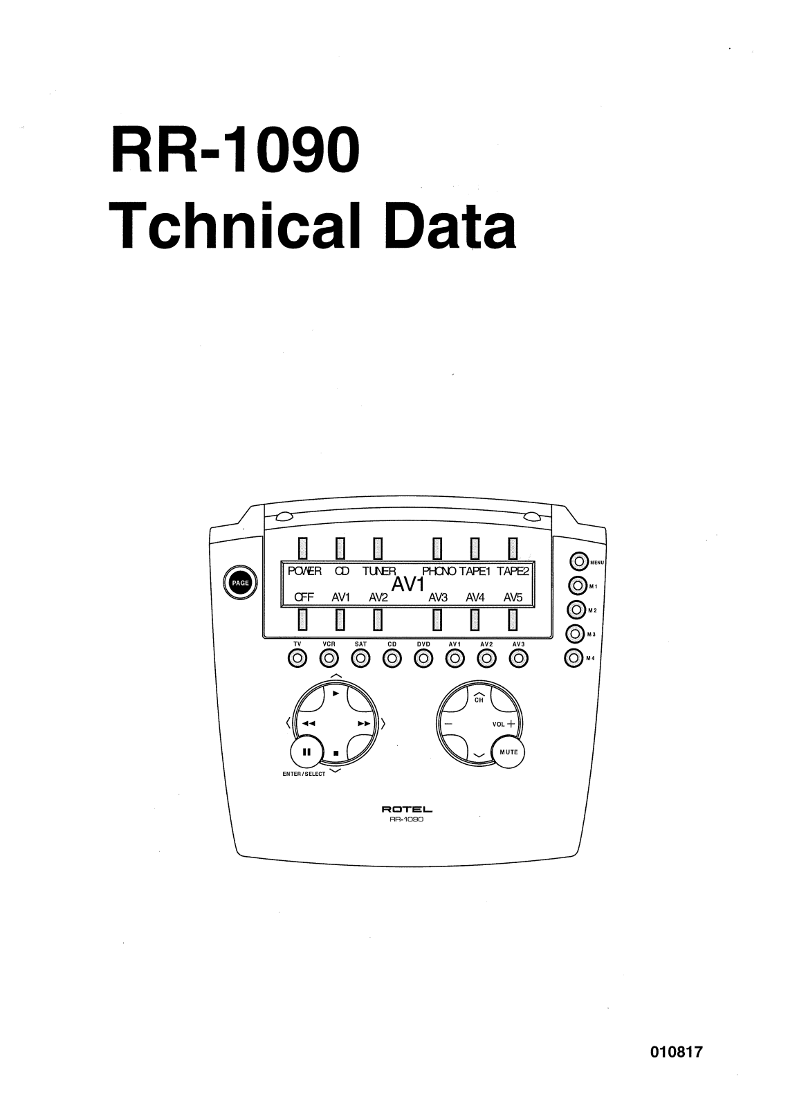 Rotel RR-1090 Service manual