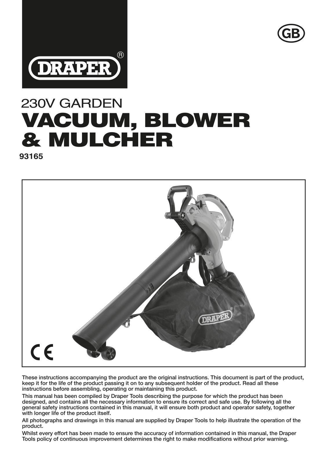 Draper Tools 93165 Instructions - ManualMachine.com