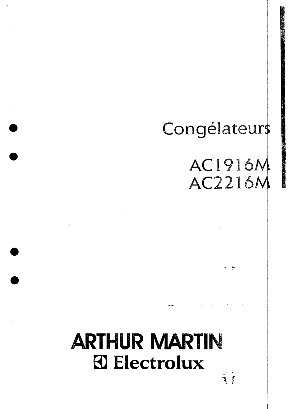 Arthur martin AC1916M, AC2216M User Manual