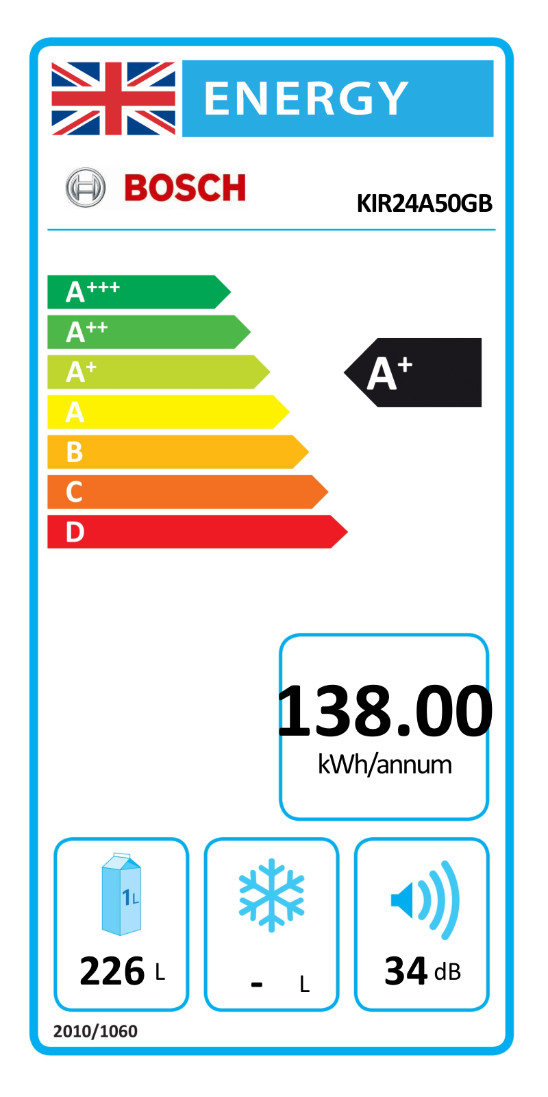 Bosch KIR24A50GB EU Energy Label