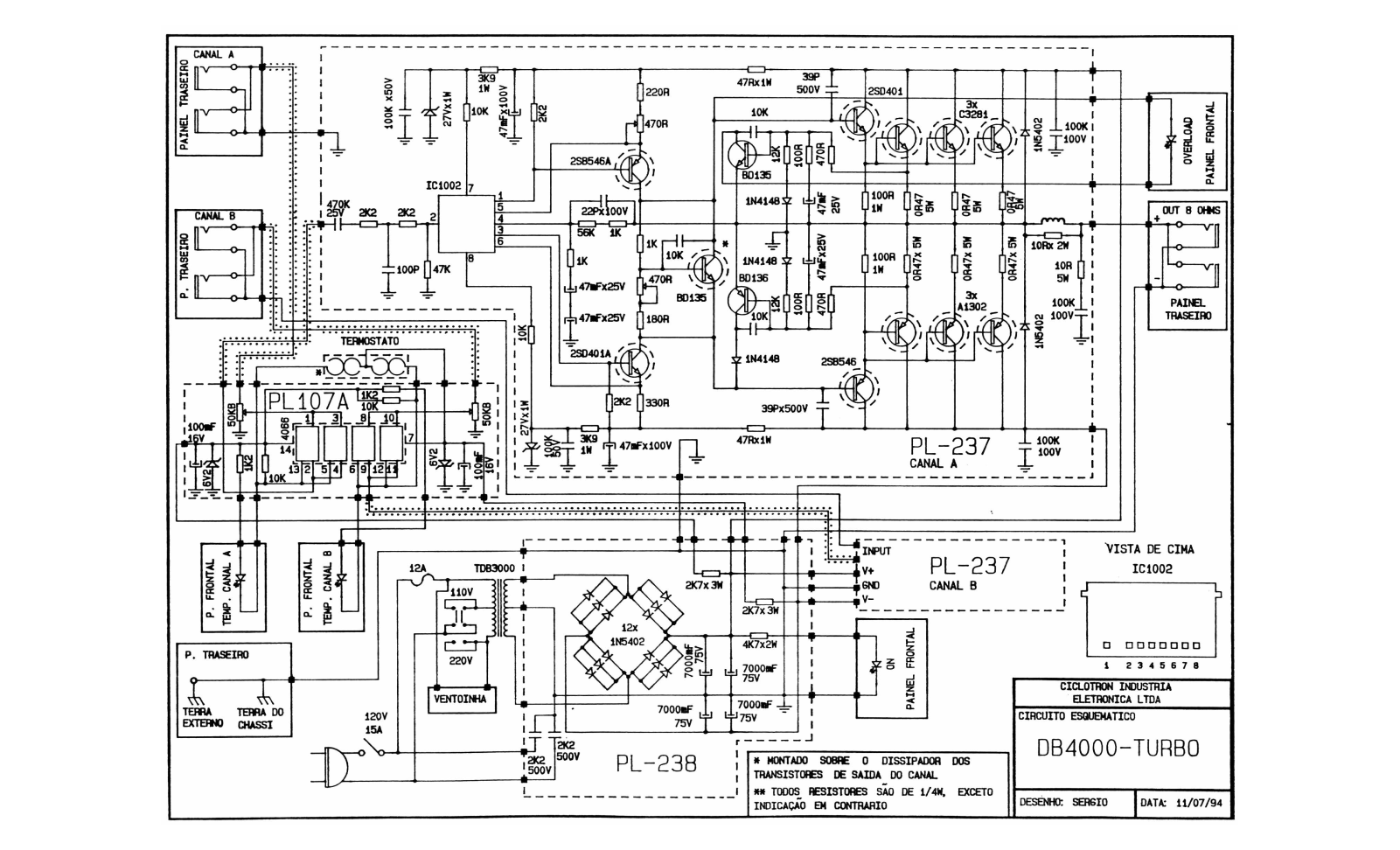 CICLOTRON DB4000 TURBO Schematic