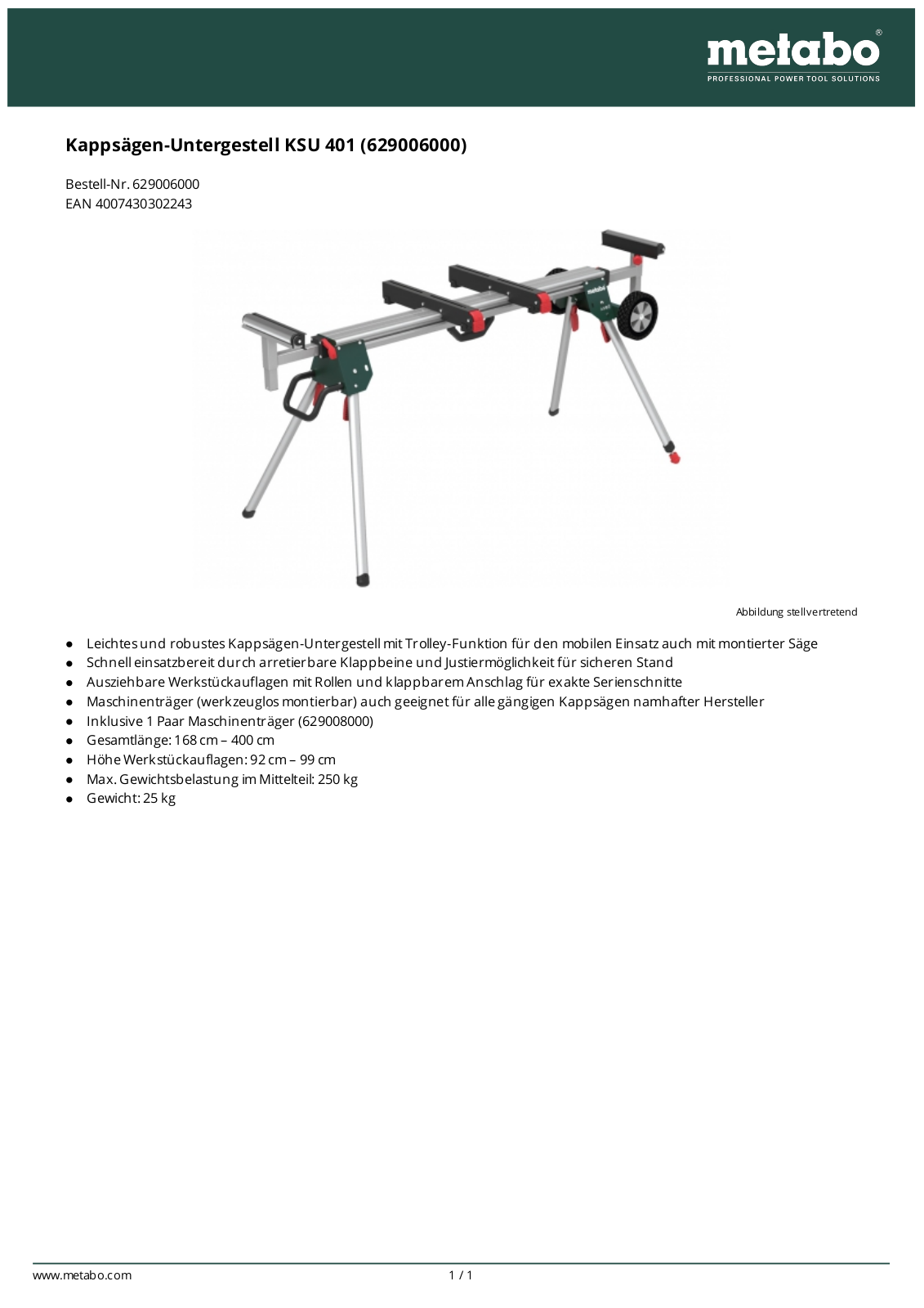 Metabo KSU 401 User Manual