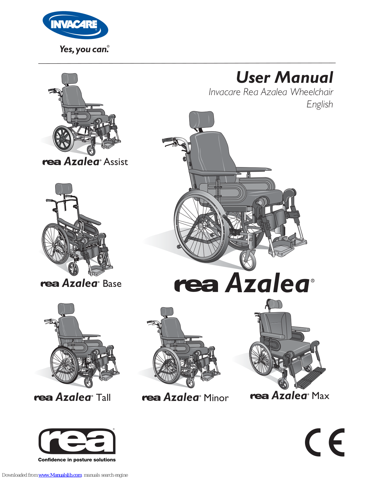 Invacare rea azalea assist, Rea Azalea Max, Rea Azalea Tall, Rea Azalea Minor User Manual