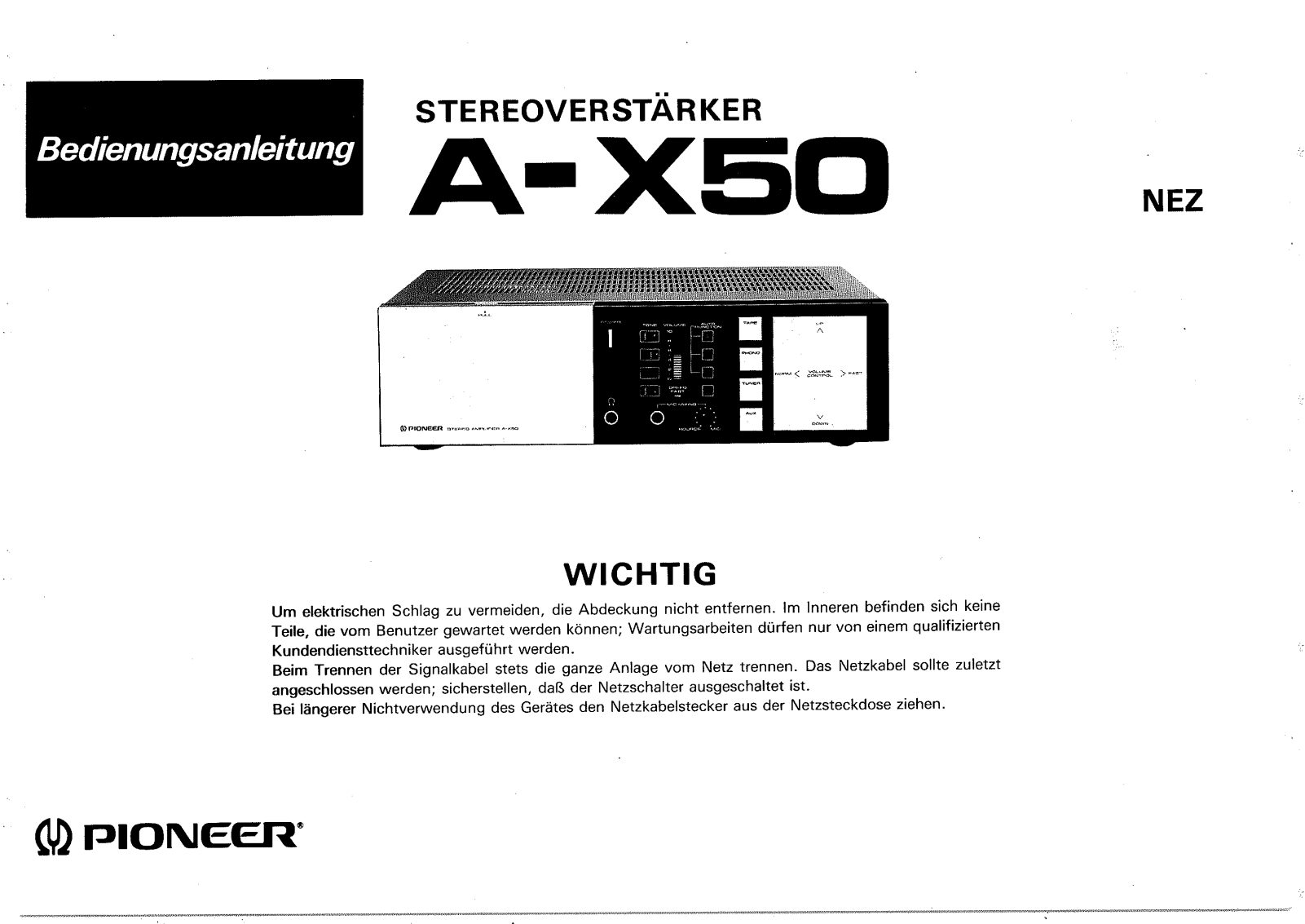 Pioneer A-X50 User Manual