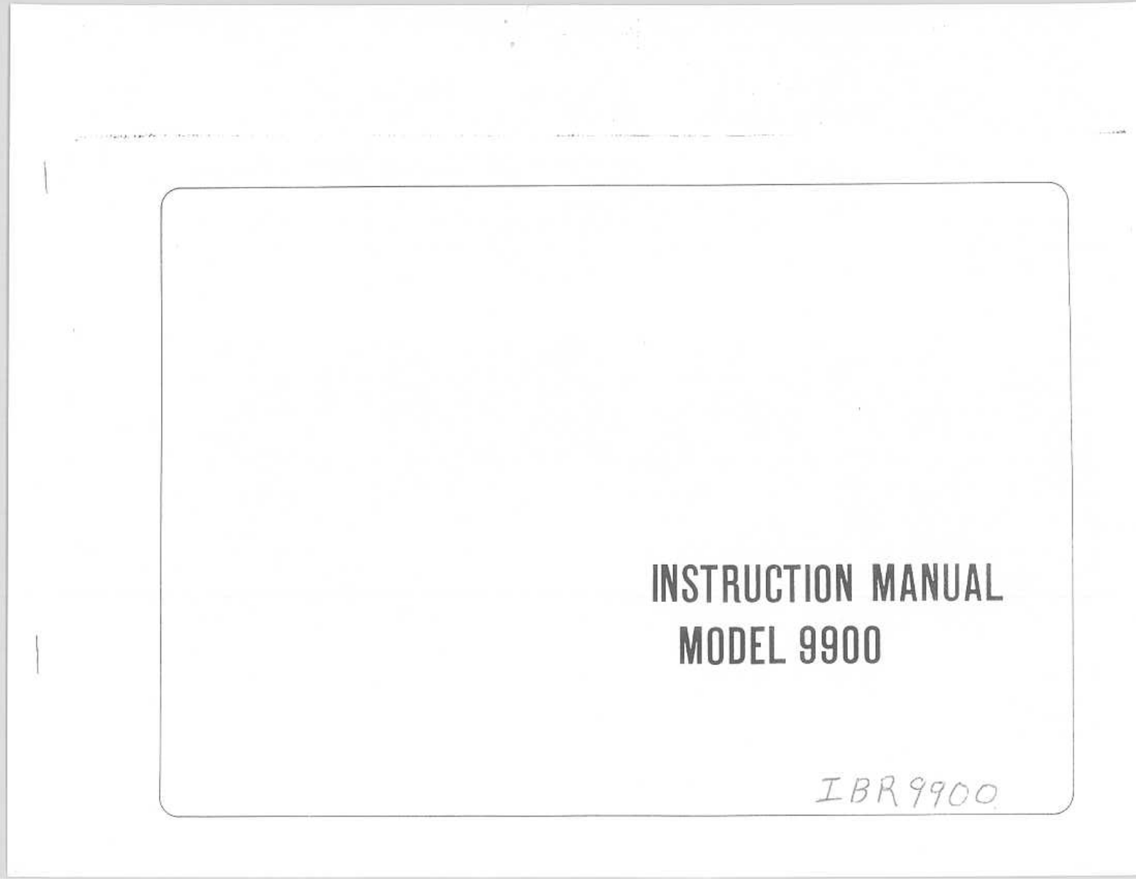 RICCAR 9900 Instruction Manual