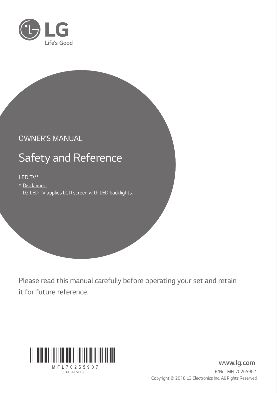 LG 32LK510BPTA Owner’s Manual