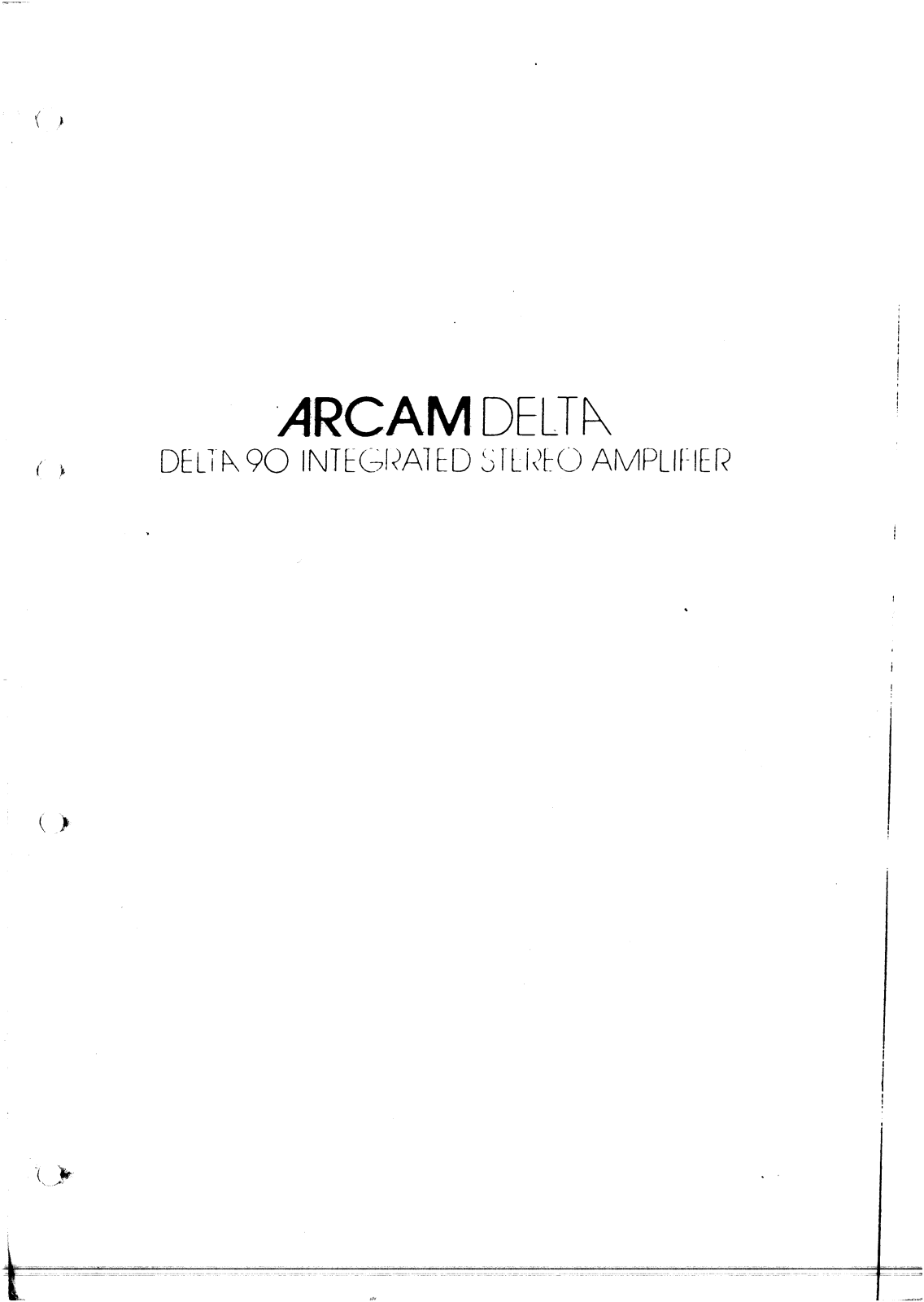 Arcam Delta 90 Service manual