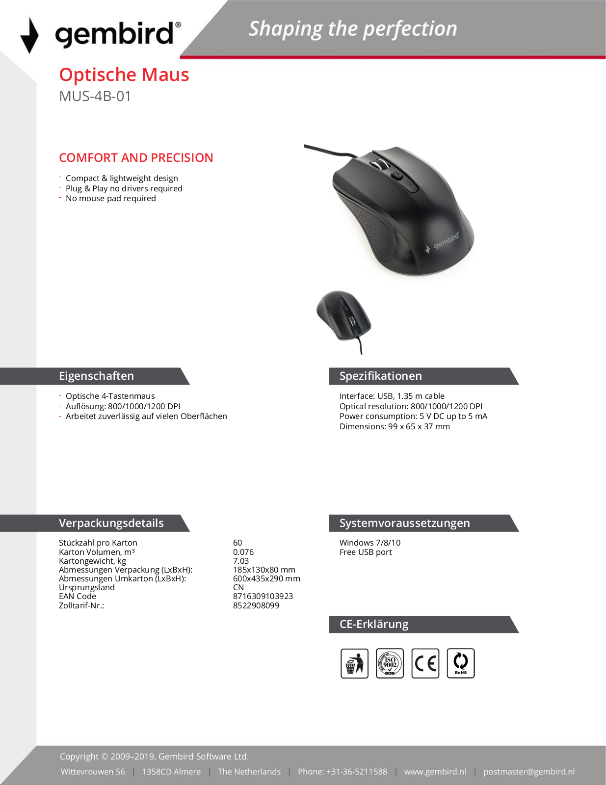 Gembird MUS-4B-01 User Manual - ManualMachine.com