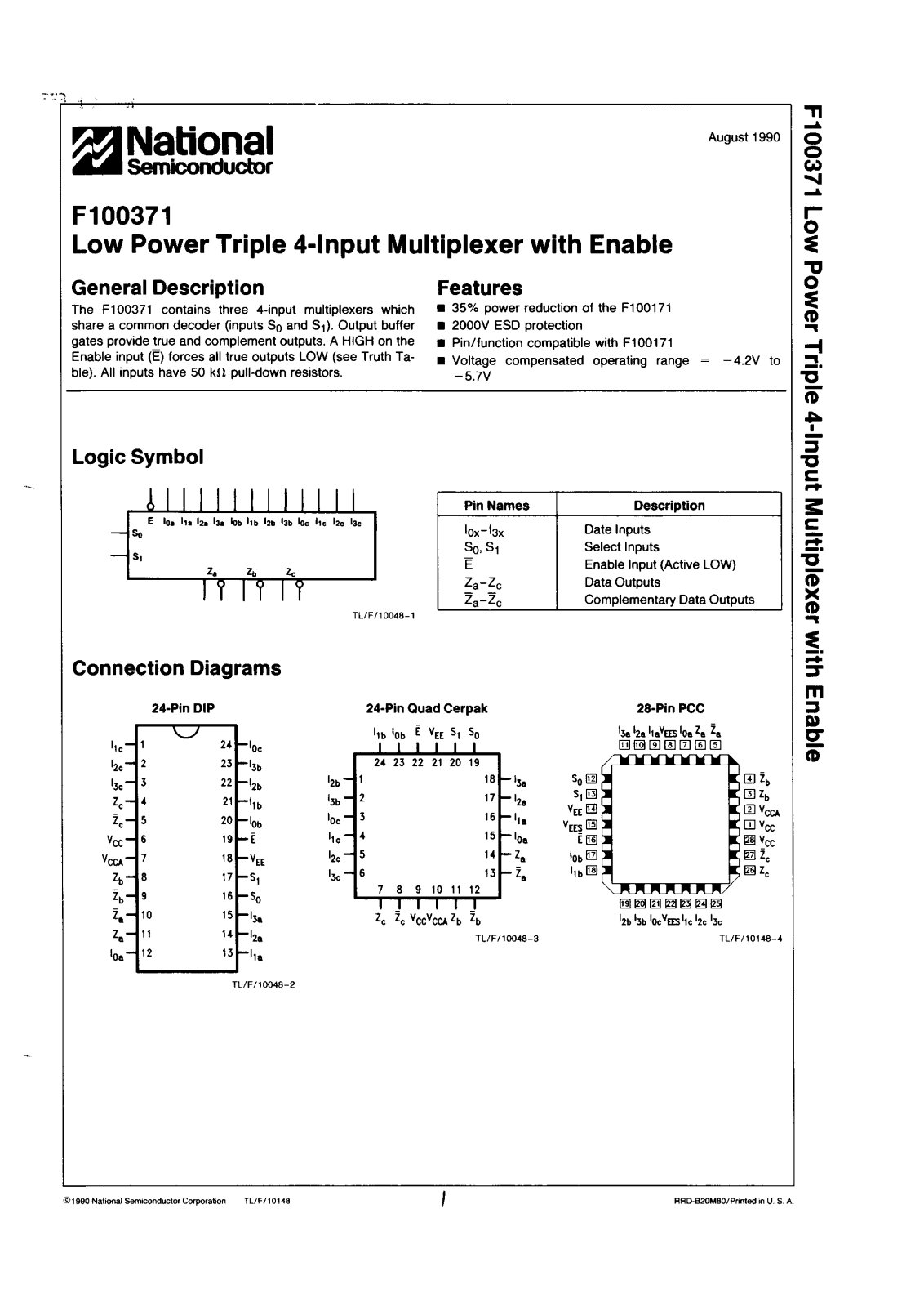 NSC 100371QCQR, 100371FMQB Datasheet