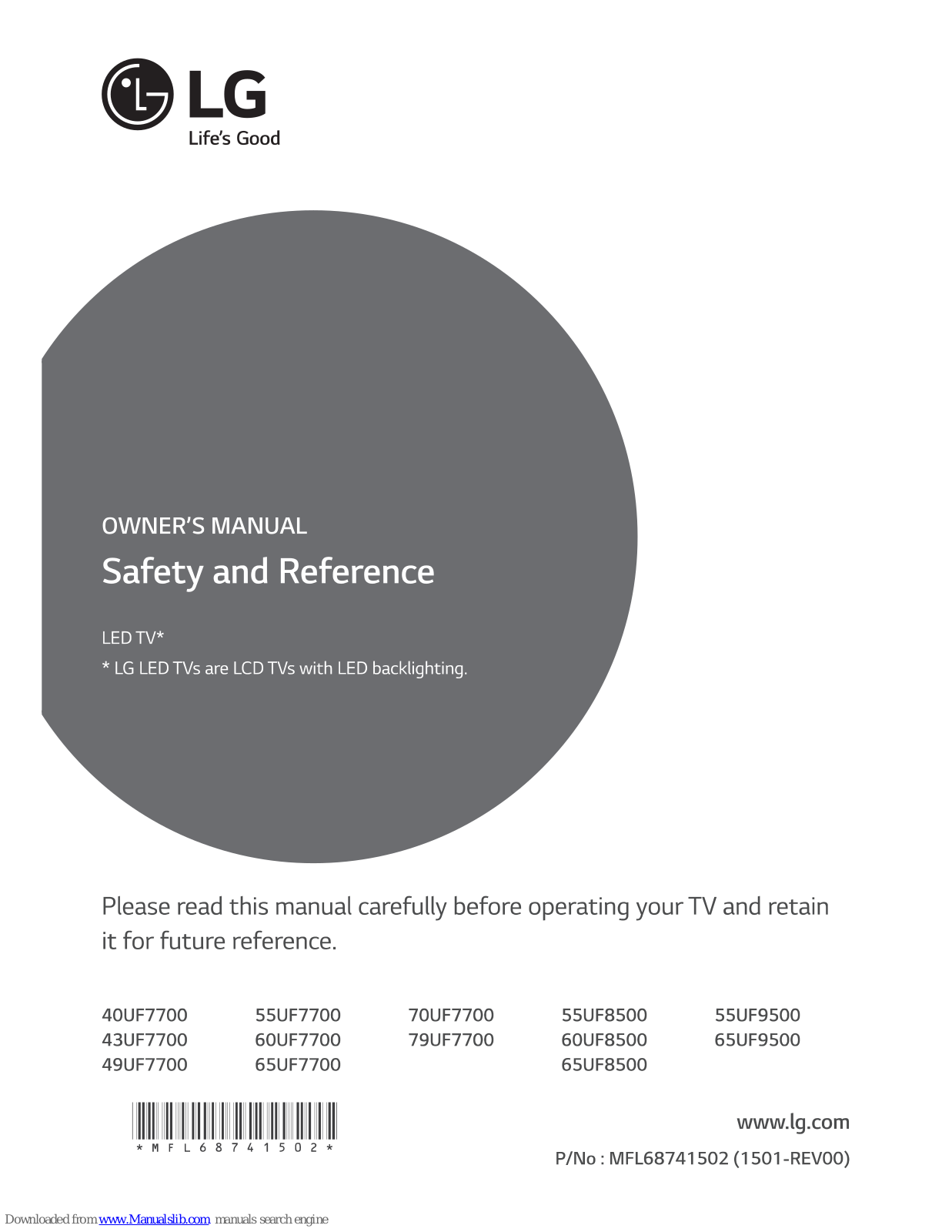 LG 43UF7700, 65UF7700, 60UF7700, 49UF7700, 70UF7700 Owner's Manual