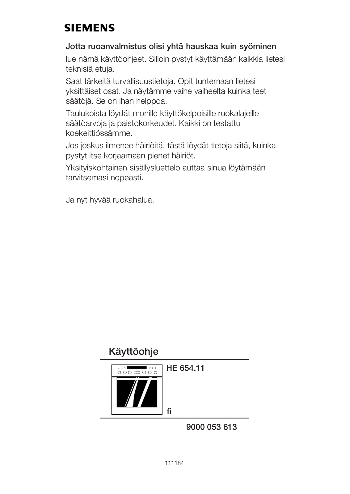 Siemens HE654511 User Manual