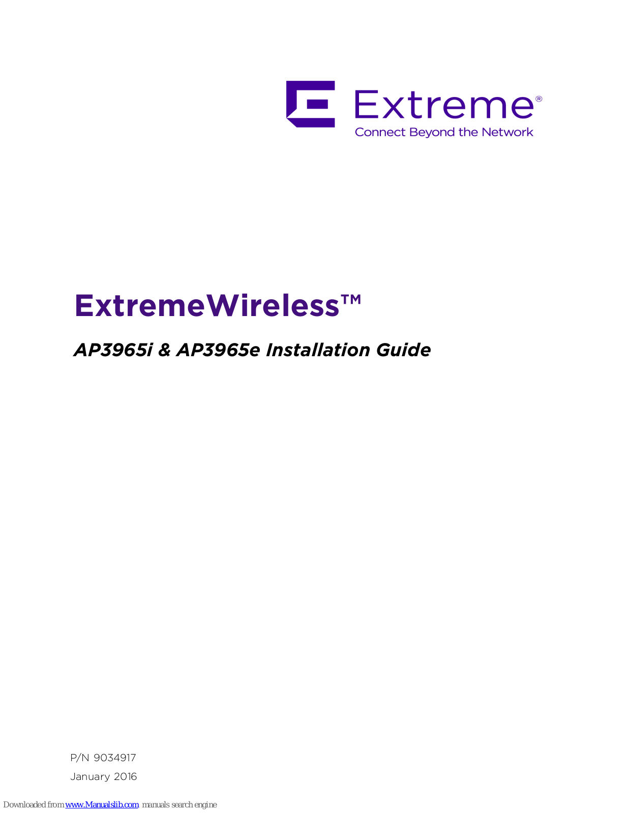 Extreme Networks ExtremeWireless AP3965i, ExtremeWireless AP3965e Installation Manual