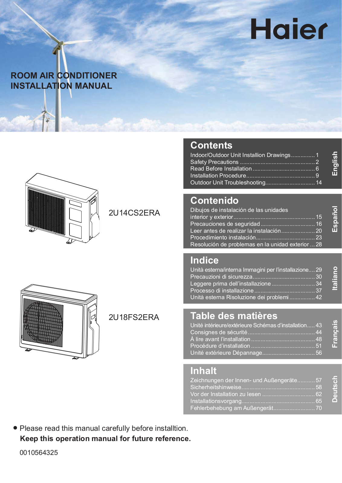 HAIER 2U14CS2ERA User Manual