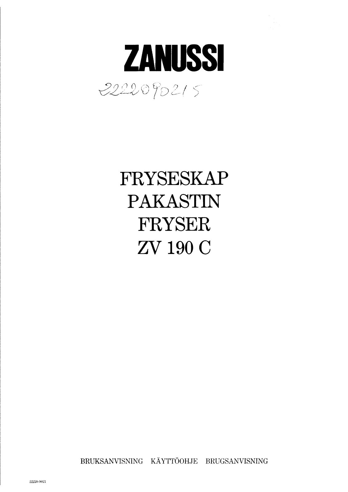 Zanussi ZV190C User Manual