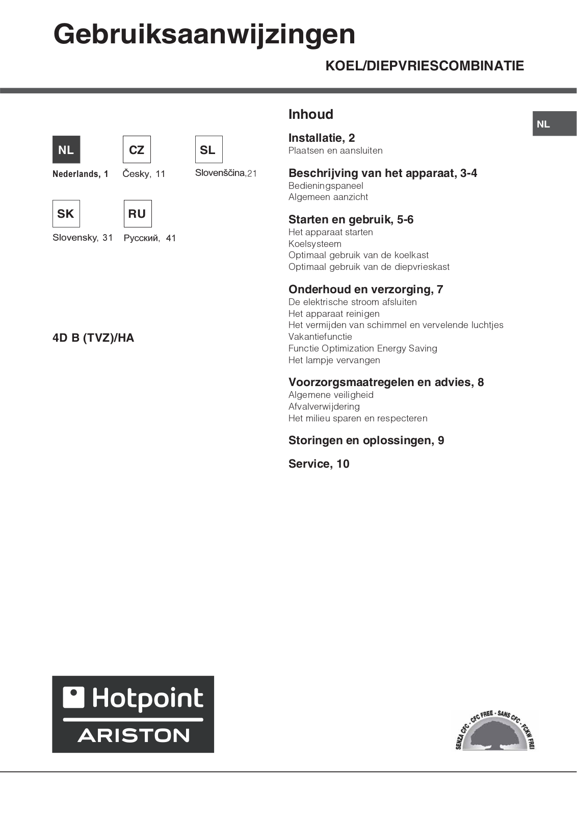 Hotpoint-Ariston 4DX, 4DB User Manual