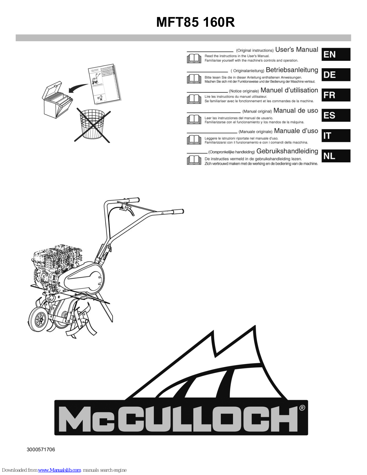 McCulloch MFT85 160R User Manual - ManualMachine.com