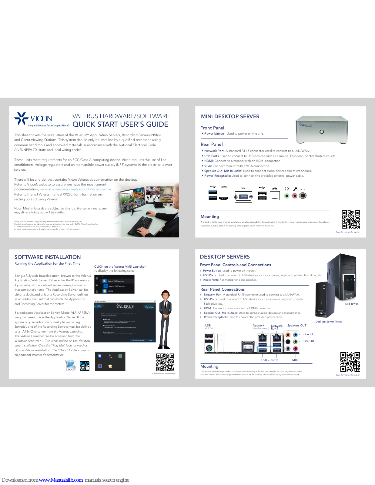 Vicon VALERUS SERIES Quick Start User Manual - ManualMachine.com