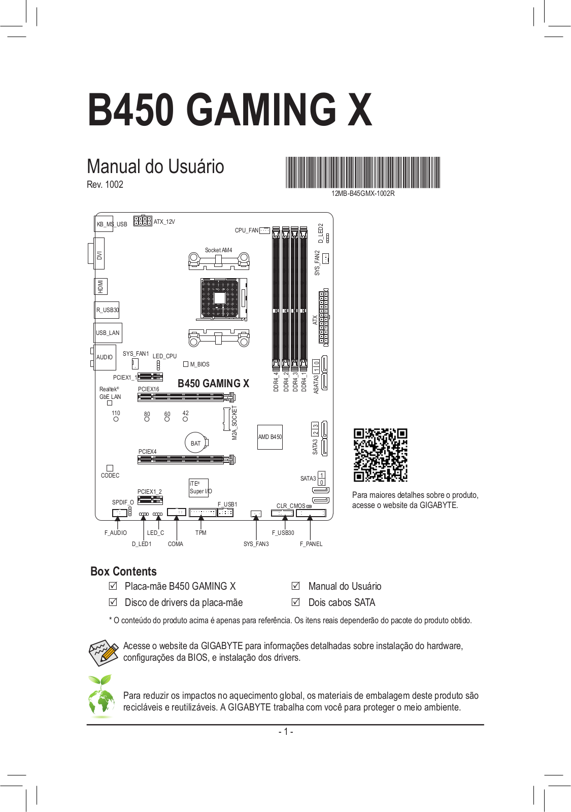 GIGABYTE B450 GAMING X User manual