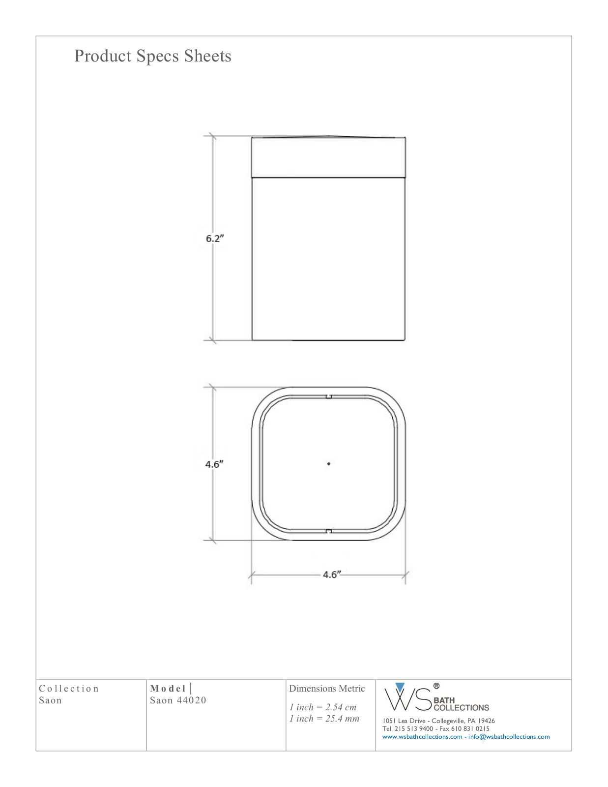 WS Bath Collections WSO3498 Specifications - ManualMachine.com