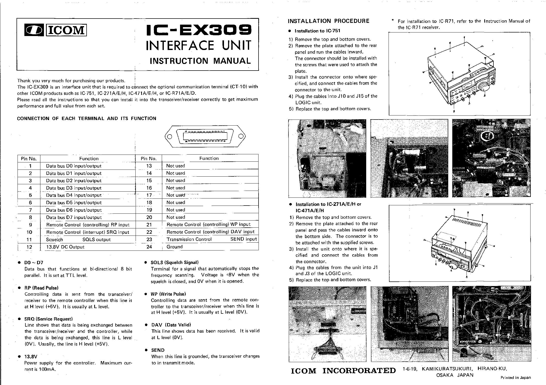 Icom IC-EX309 User Manual