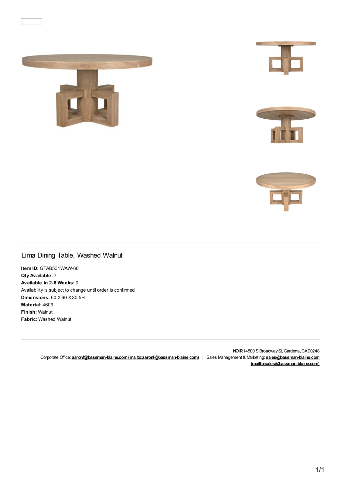 Noir MBYR1549 Specifications - ManualMachine.com