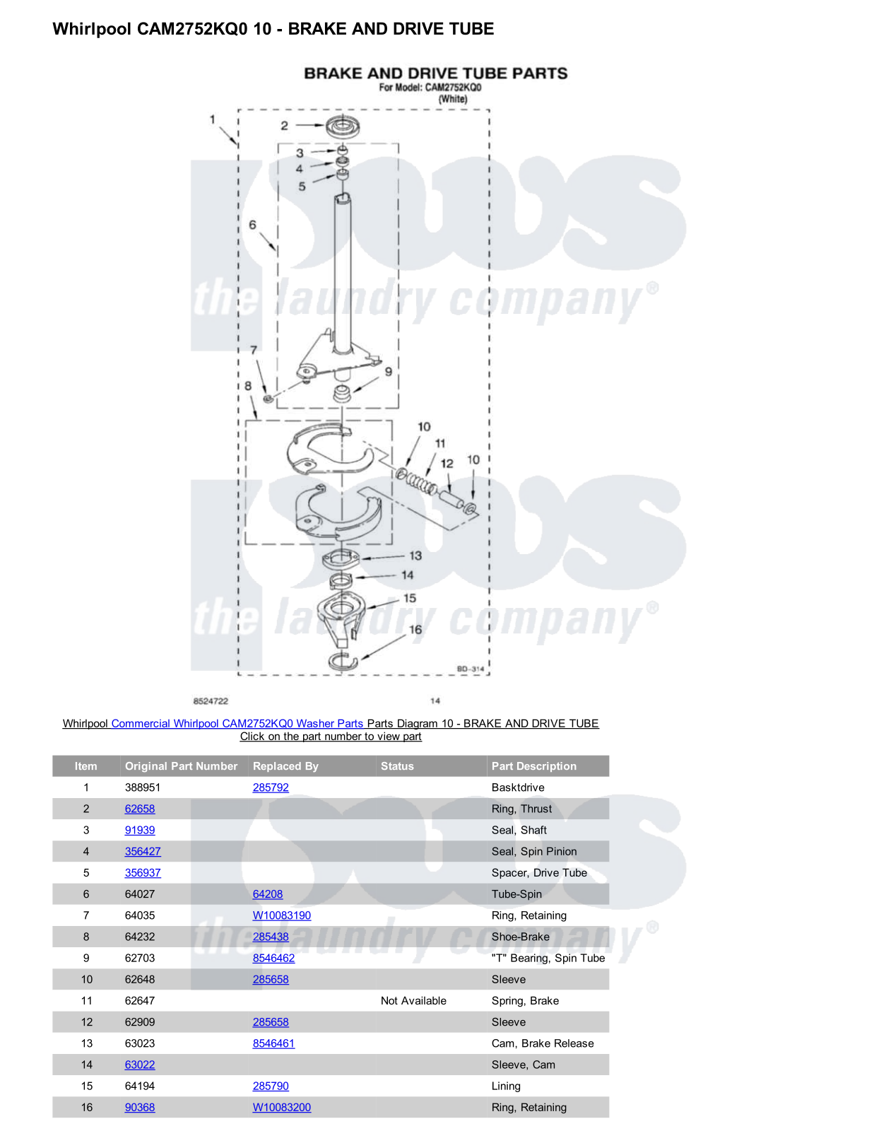 Whirlpool CAM2752KQ0 Parts Diagram