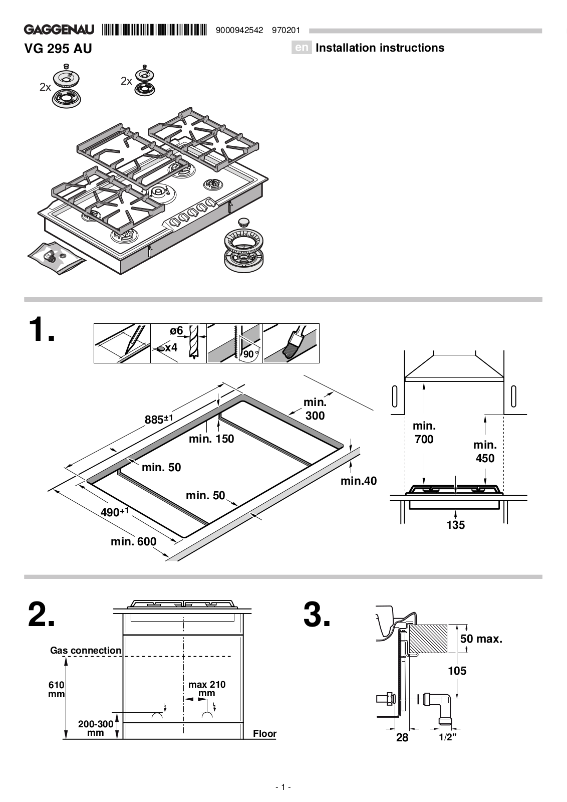 Gaggenau VG295214AU Installation Guide