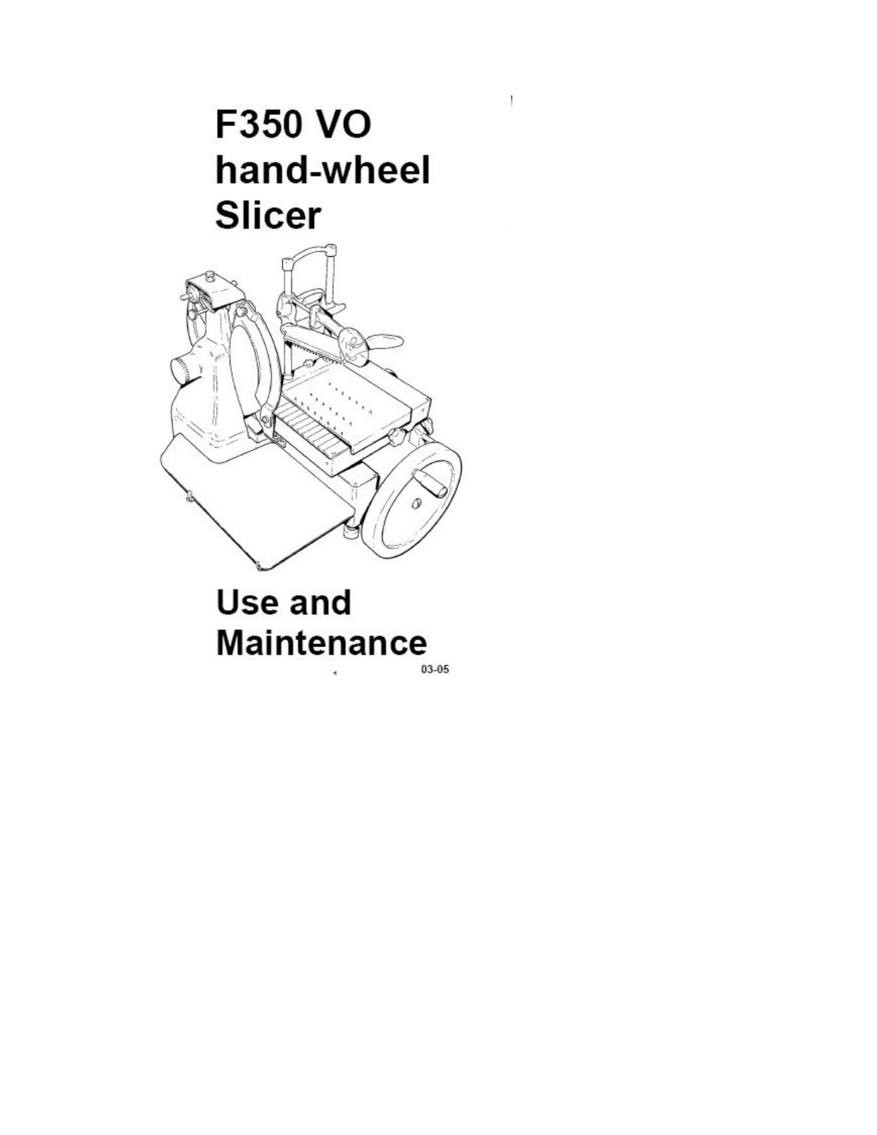 Omcan Food Machinery F350 VO Installation  Manual