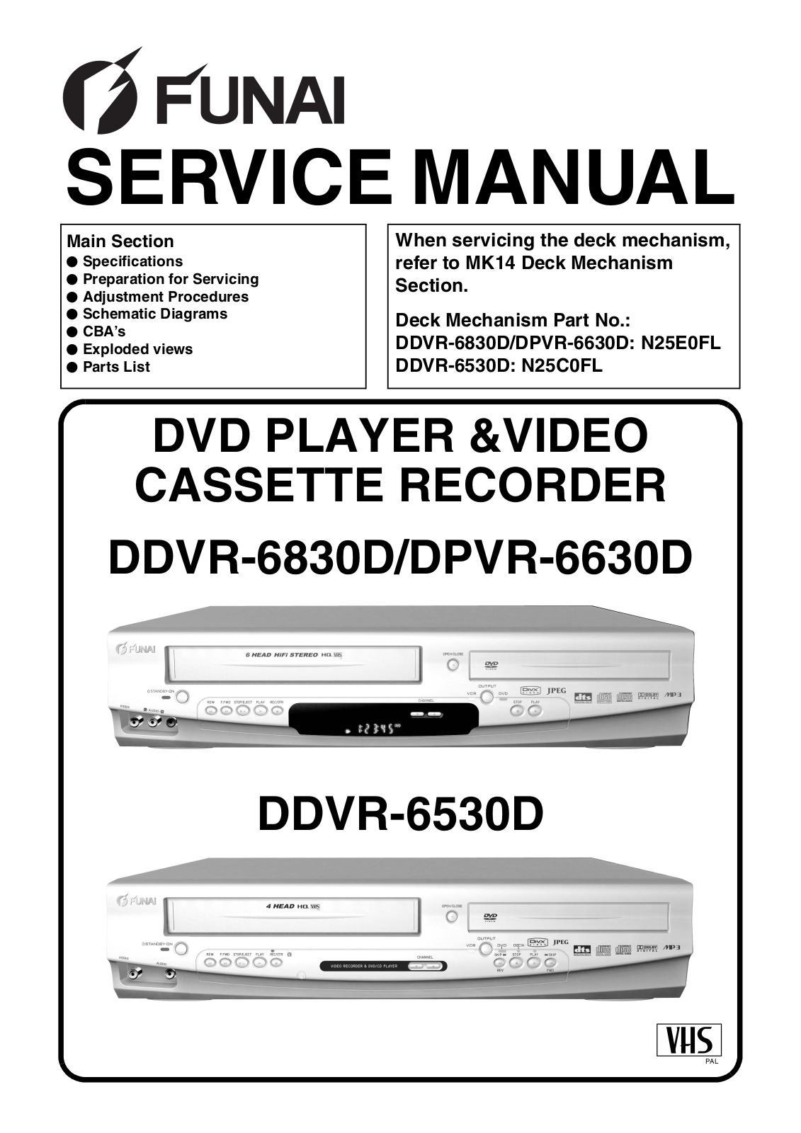 Funai DDVR-6830-D Service manual