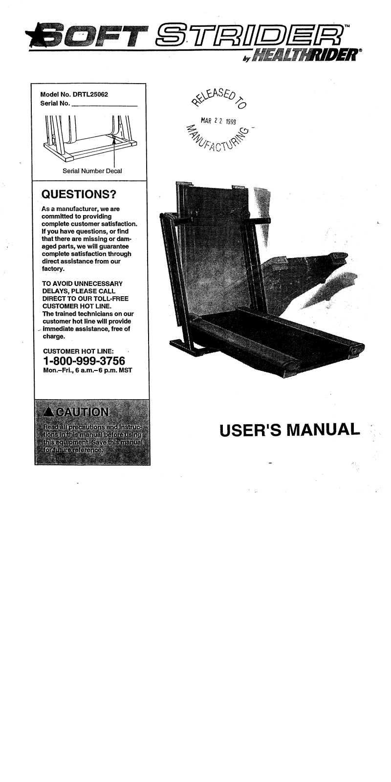 HealthRider DRTL25061, DRTL25062 Owner's Manual