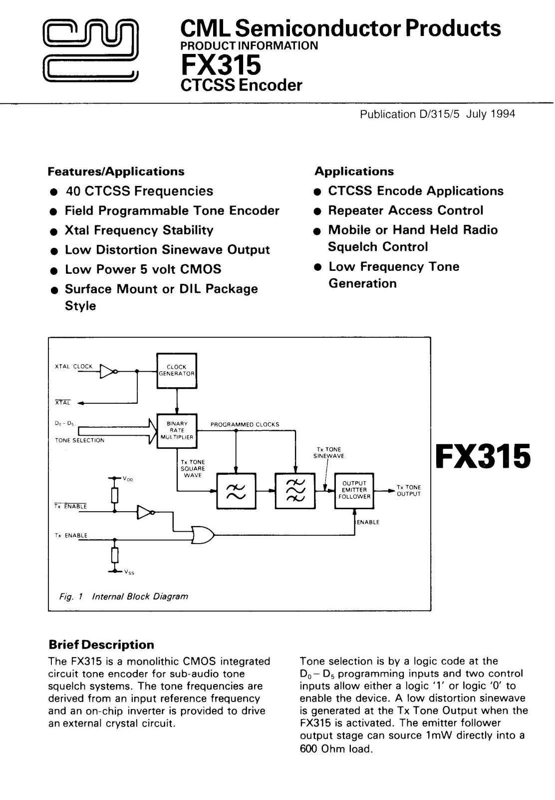 Datasheets FX315 Datasheet - ManualMachine.com