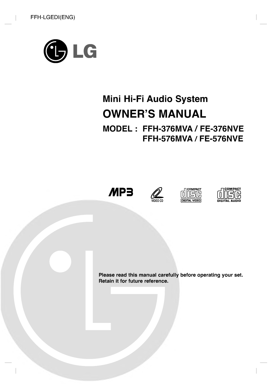 LG FFH-576MVA User Manual
