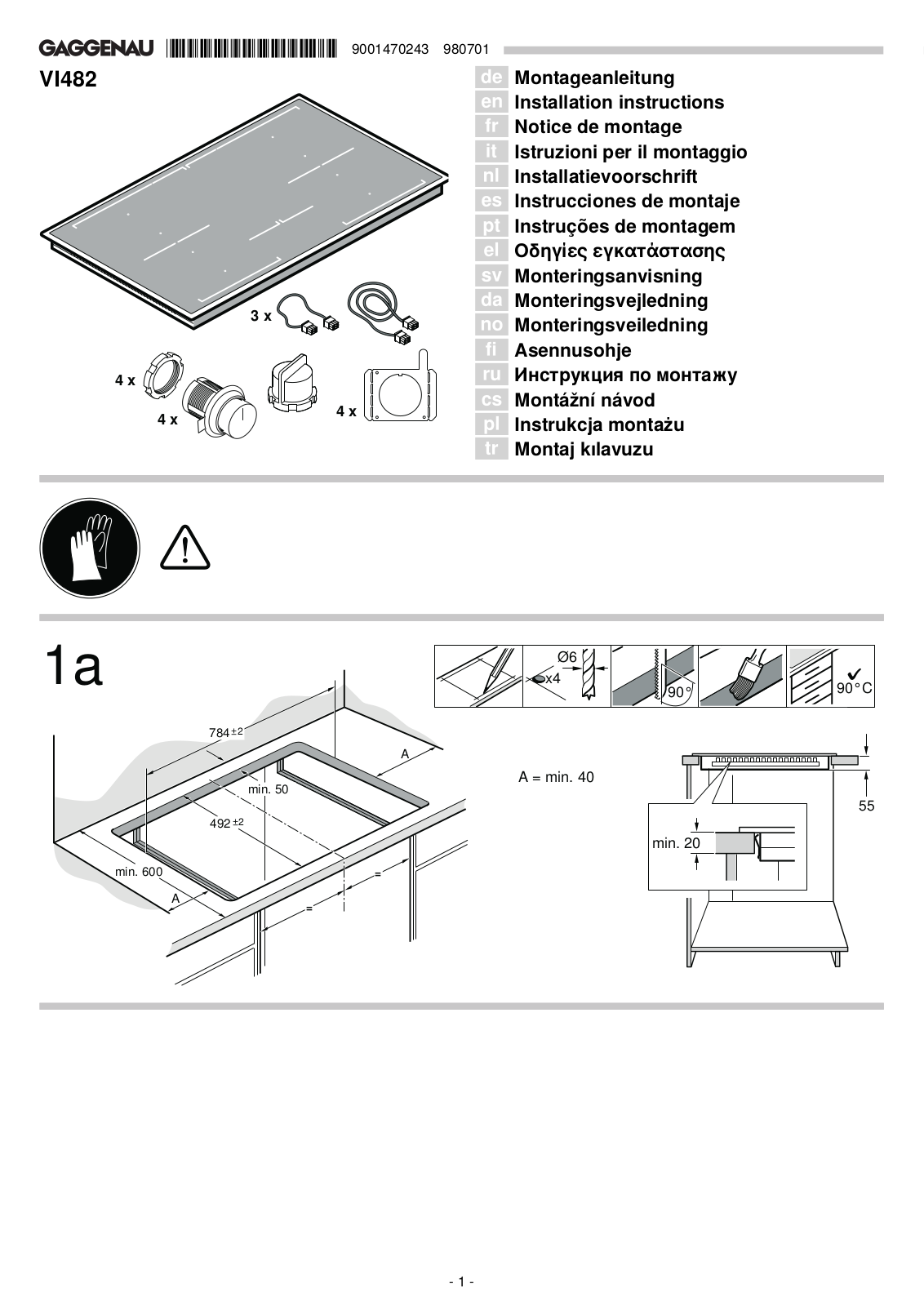 Gaggenau VI482111/02 Installation Instruction