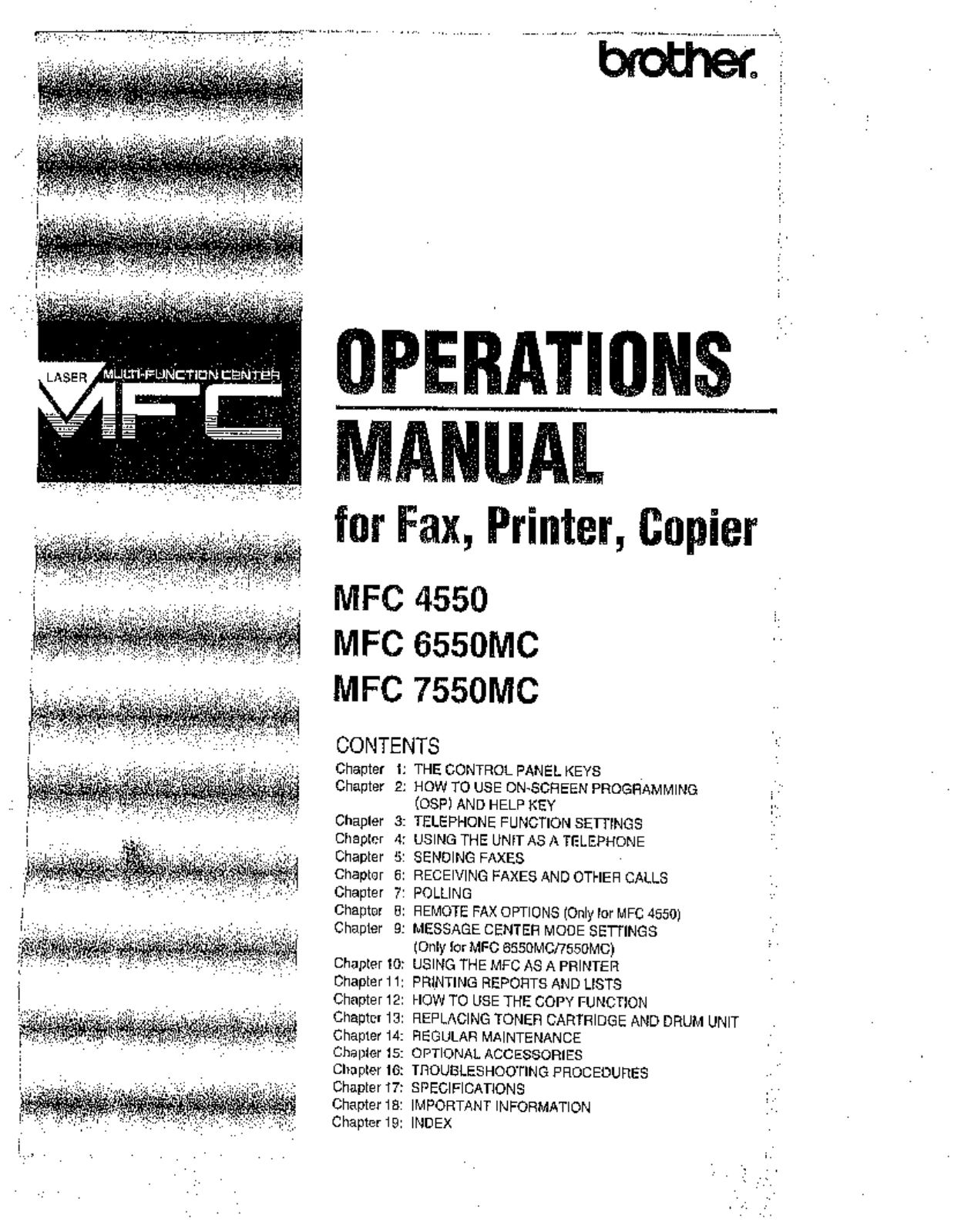 Brother MFC-4550M, MFC-6550MC User Manual