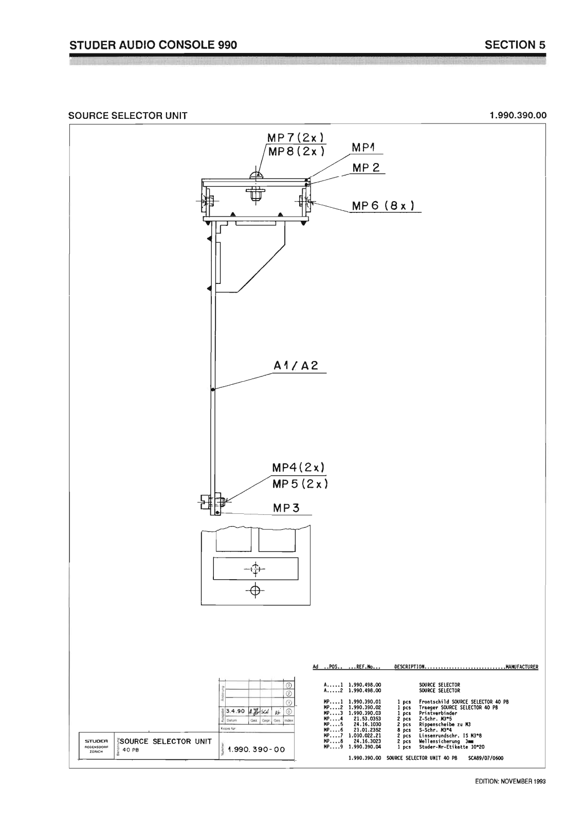 Studer 990 Service Manual