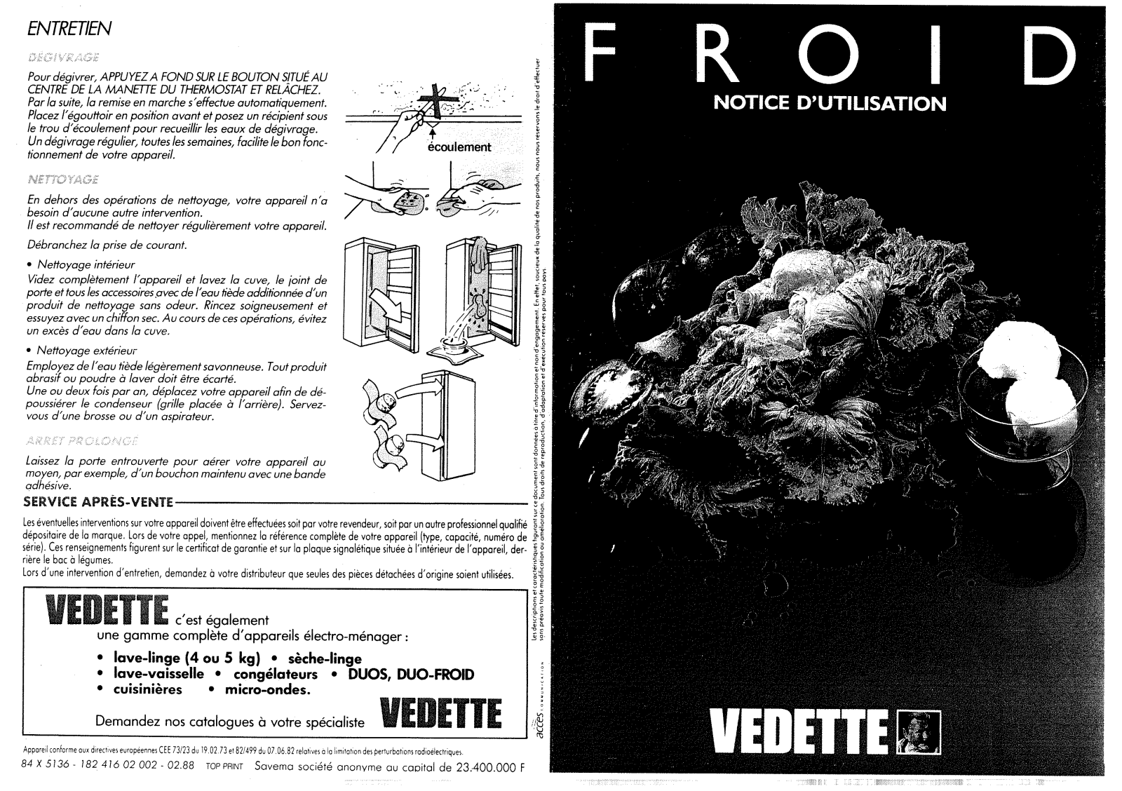 Vedette SPL3110, SPL3112BB, SPL3110BD, SP3100, SP2158BD User Manual