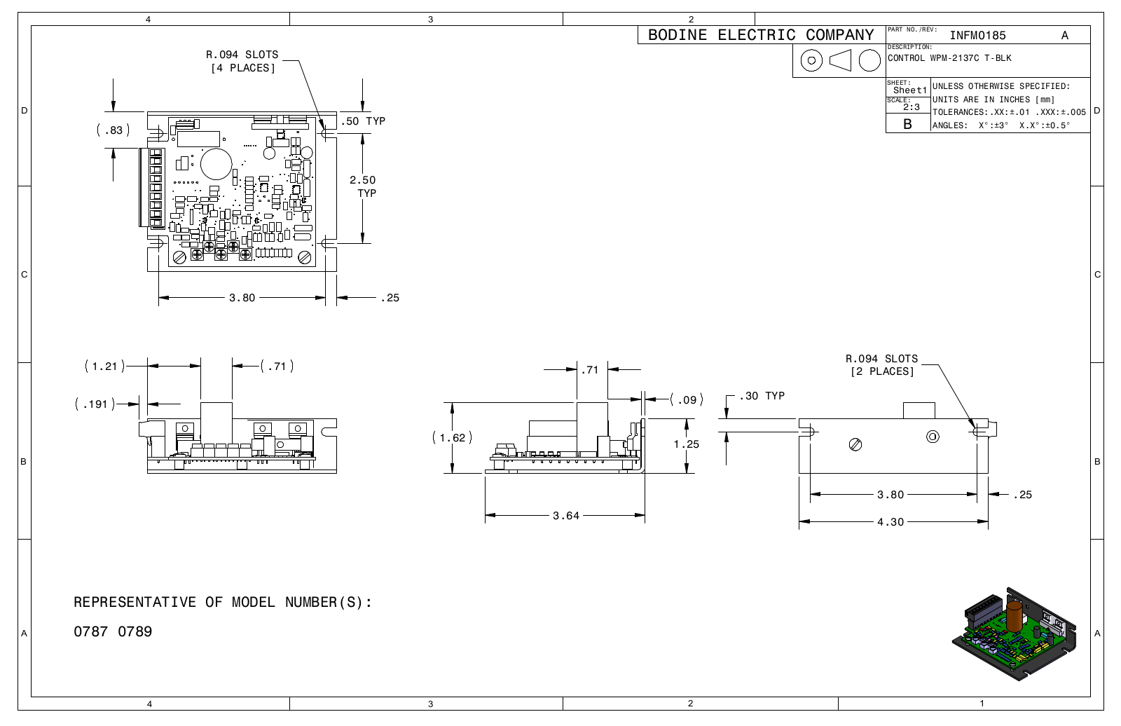 Bodine 0787, 0789 Reference Drawing