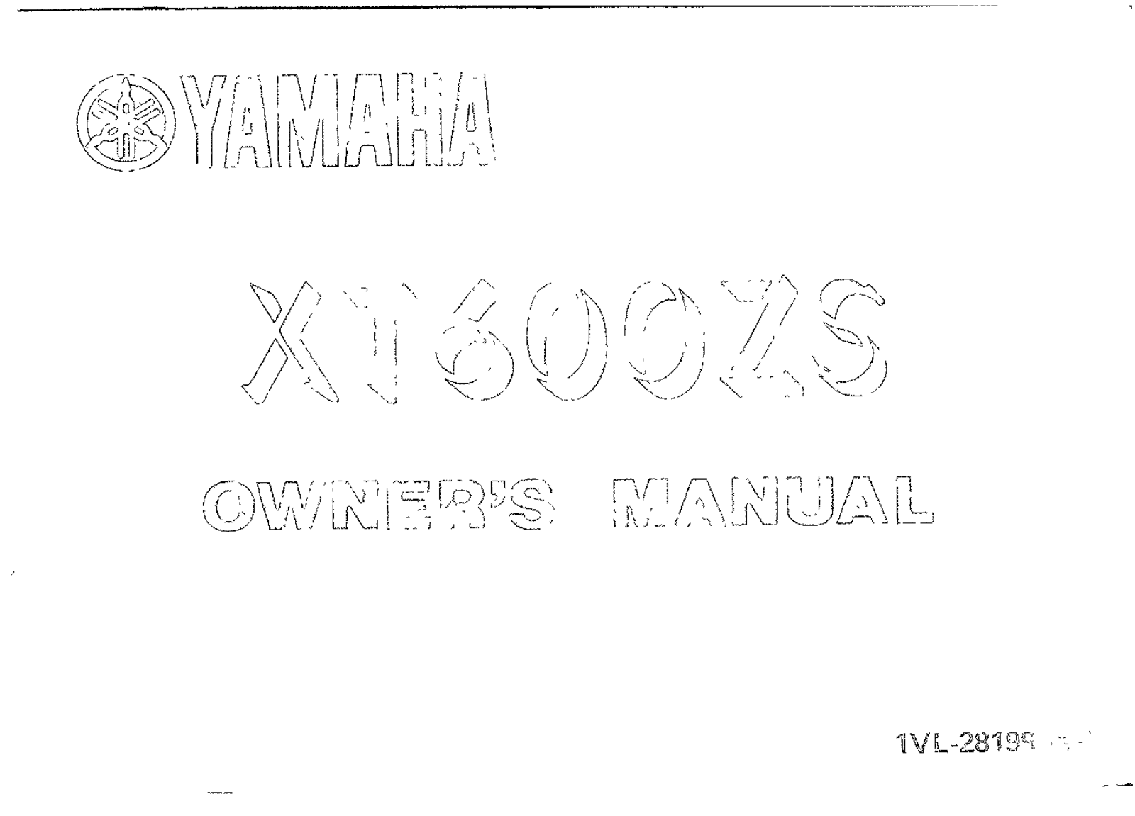 Yamaha XT600 ZS 1987 Owner's manual