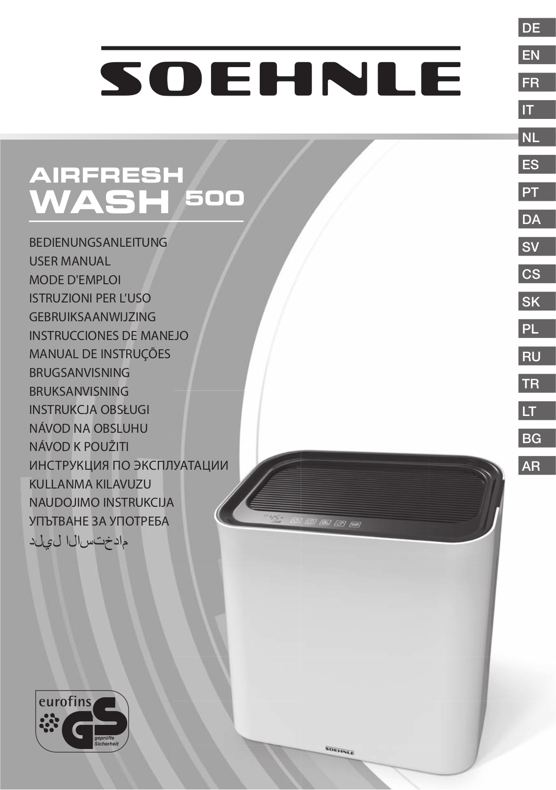 Soehnle Airfresh Wash 500 User Manual