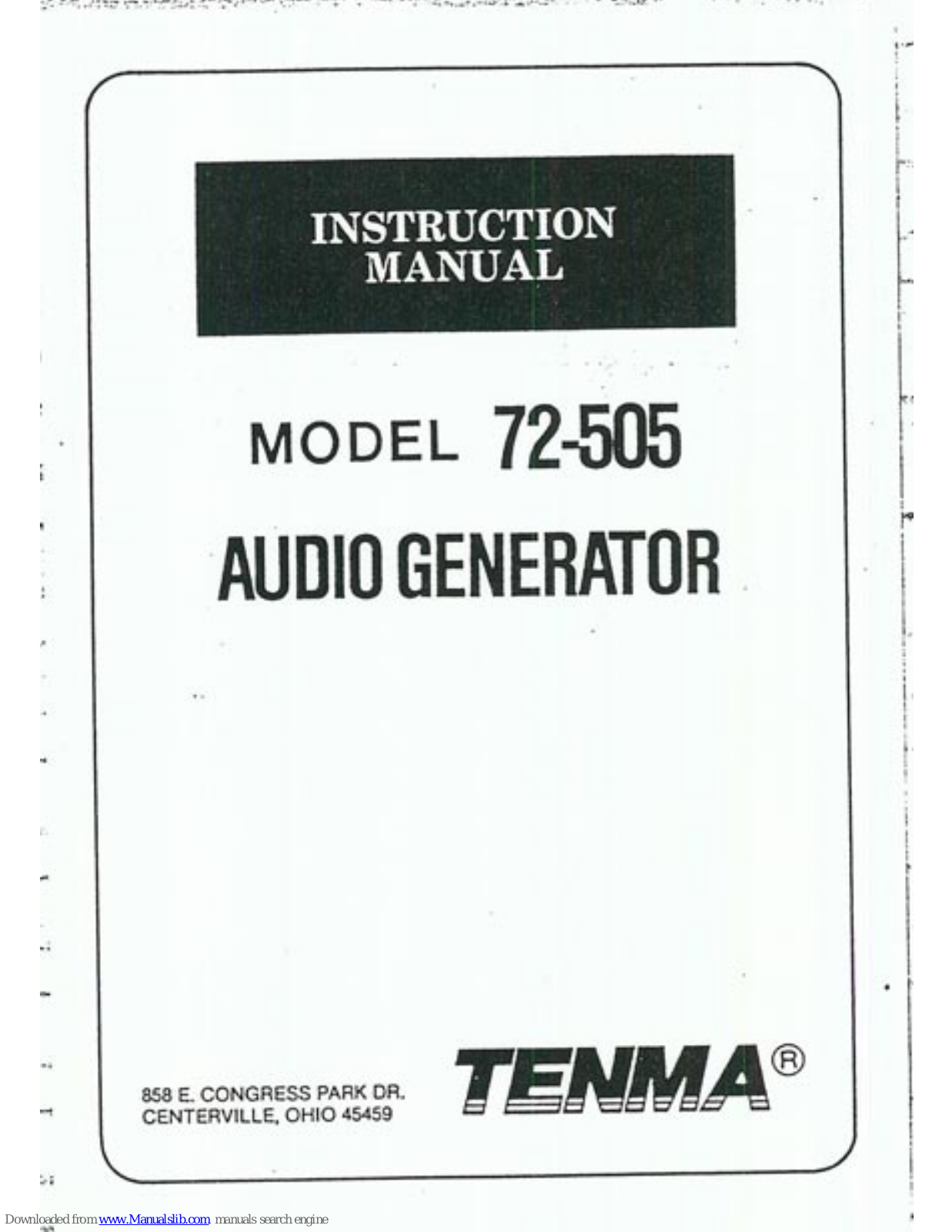 Tenma 72-505 Instruction Manual