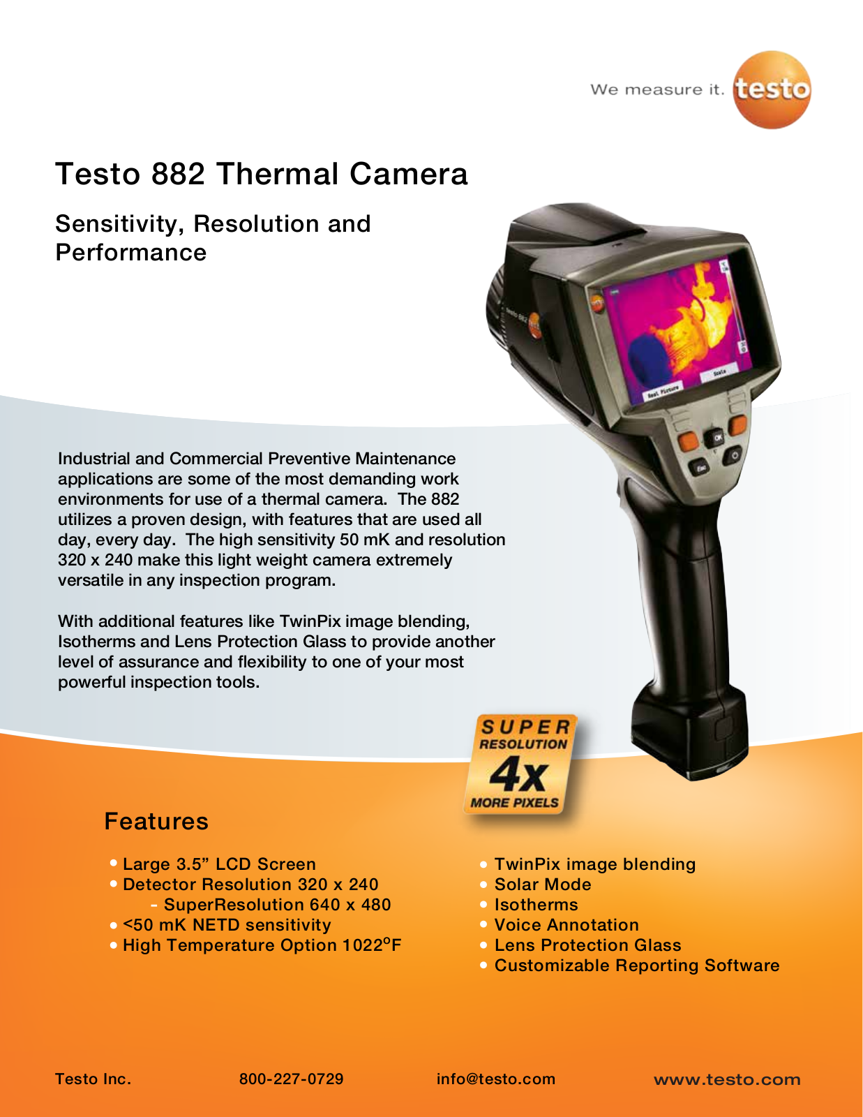 Testo 882 Specifications