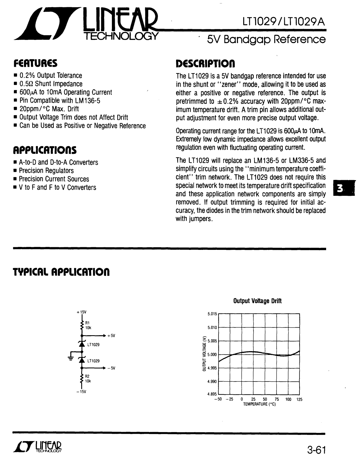 Linear Technology LT1029 Datasheet