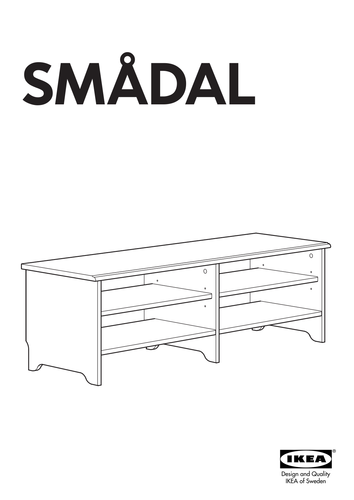 IKEA SMALDAL TV UNIT 46X15 Assembly Instruction