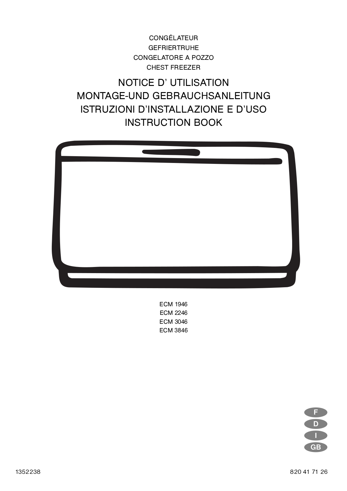 electrolux ECM2246, ECM3846, ECM1946, ECM3046 INSTRUCTION BOOK