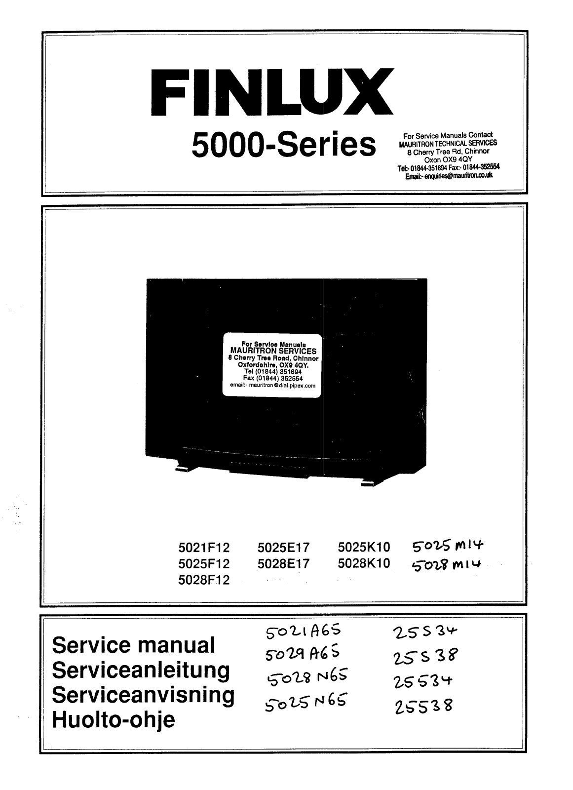 Finlux 25534 Service Manual