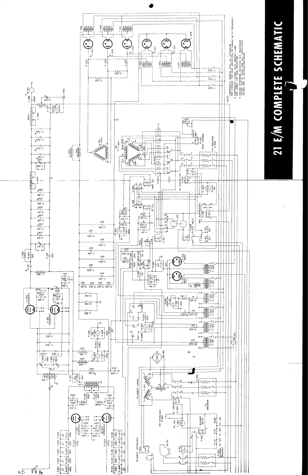 Collins Telecommunications 21 EM Cirquit Diagram